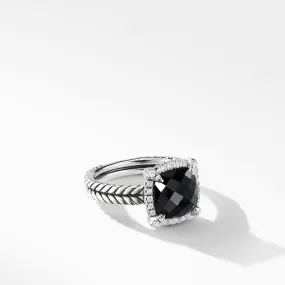 Châtelaine® Pavé Bezel Ring with Black Onyx and Diamonds, 9mm, Size 6