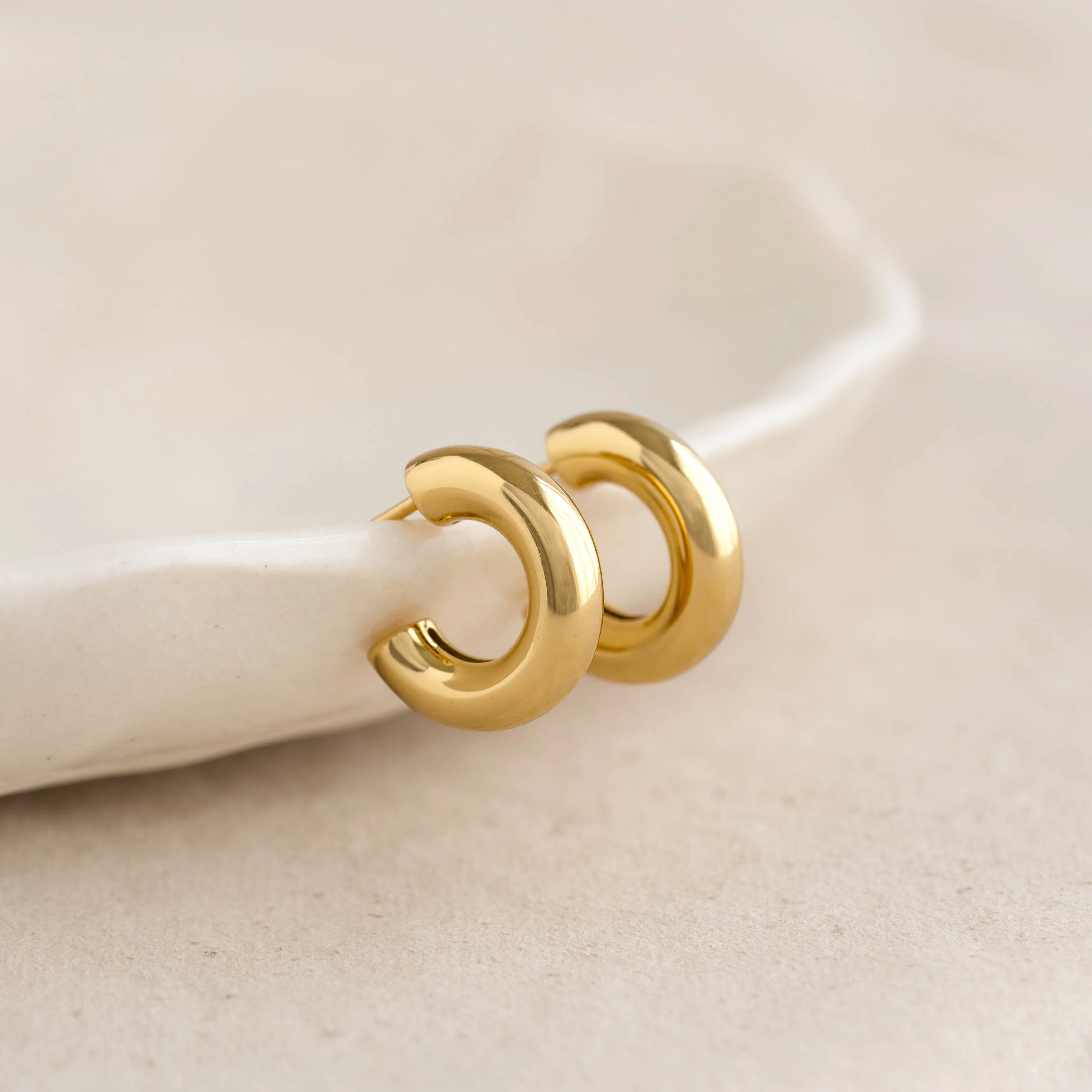 Chunky Huggie Hoop Earrings - Giulia