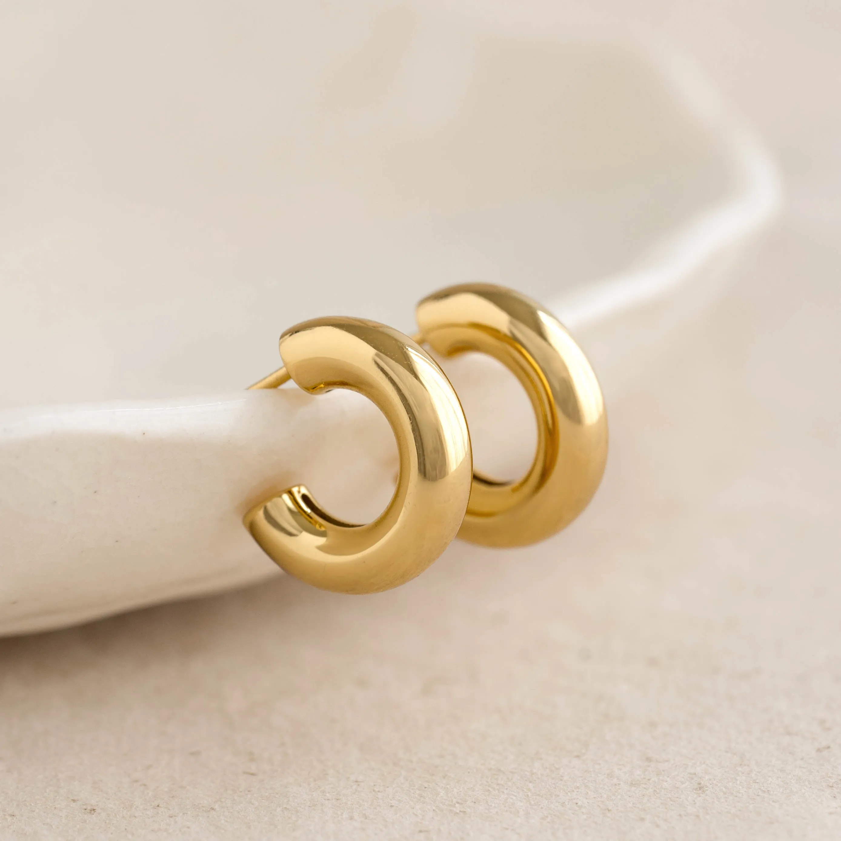 Chunky Huggie Hoop Earrings - Giulia