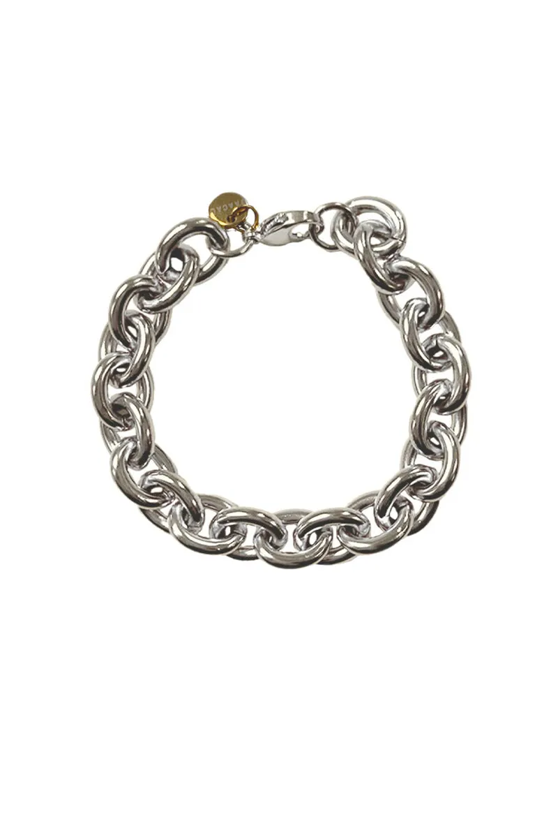 Chunky O Silver Chain Bracelet