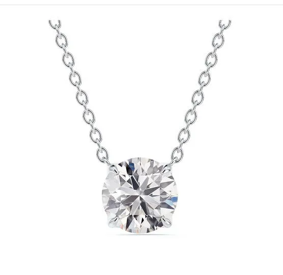 Classic Solitaire 0.71CT Diamond Pendant