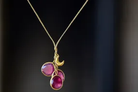 Colette Set Cluster with Moon and Ruby Necklace