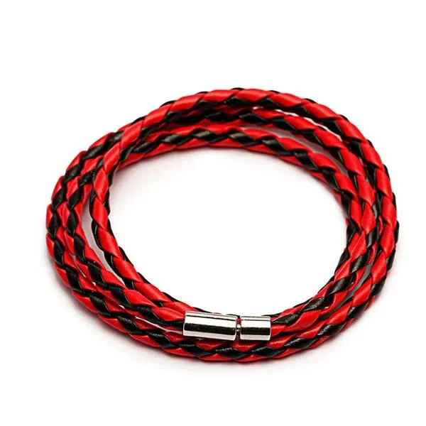 Colorful Fashion PU Braided Leather Bracelet - Vegan leather - Imported