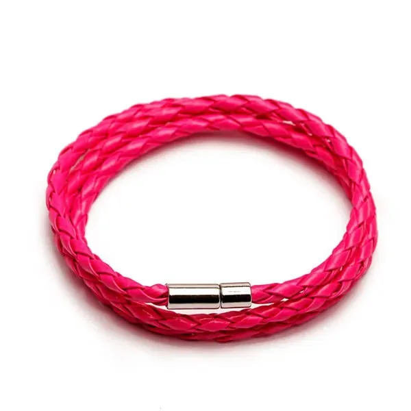 Colorful Fashion PU Braided Leather Bracelet - Vegan leather - Imported