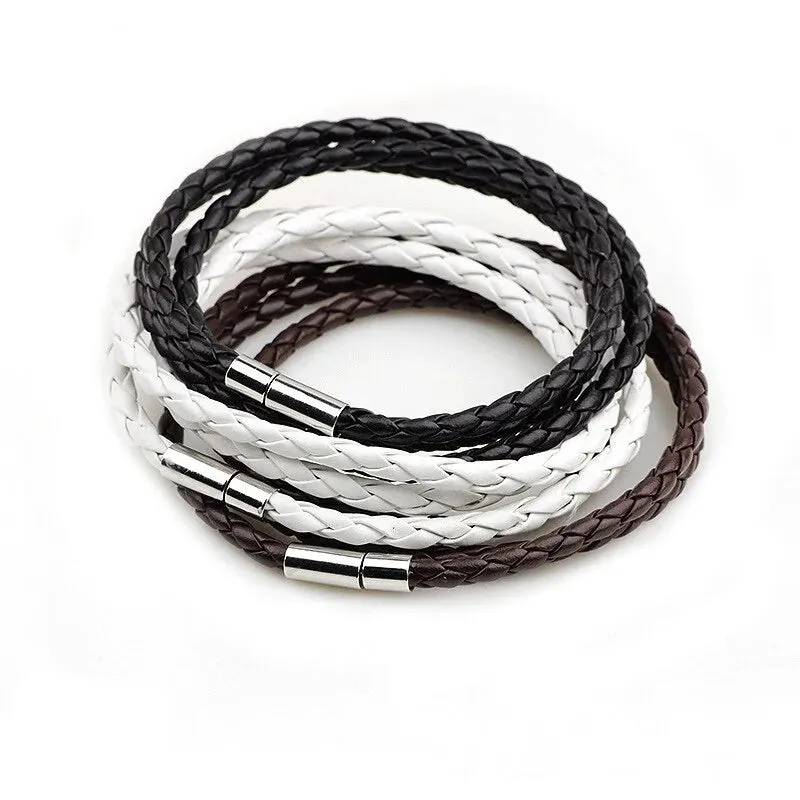 Colorful Fashion PU Braided Leather Bracelet - Vegan leather - Imported