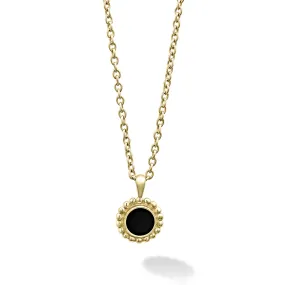 Covet Round Onyx Pendant Necklace