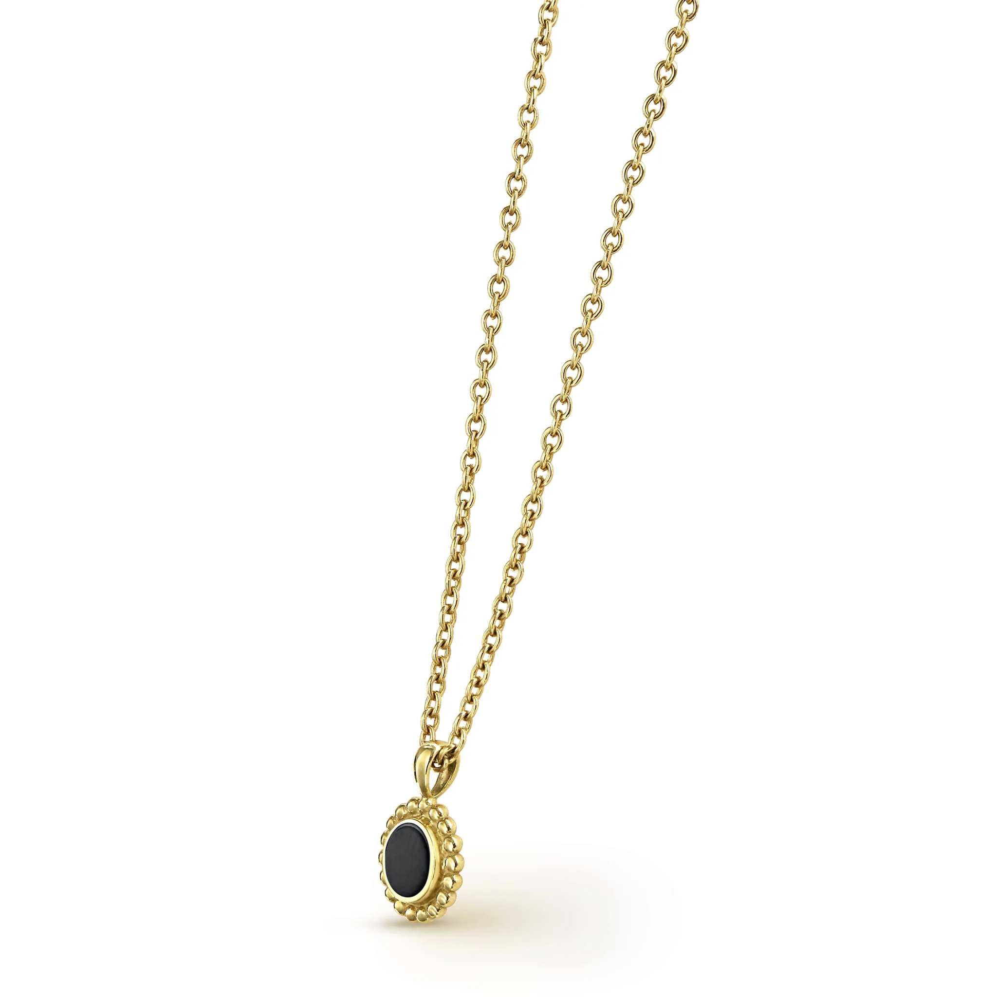 Covet Round Onyx Pendant Necklace