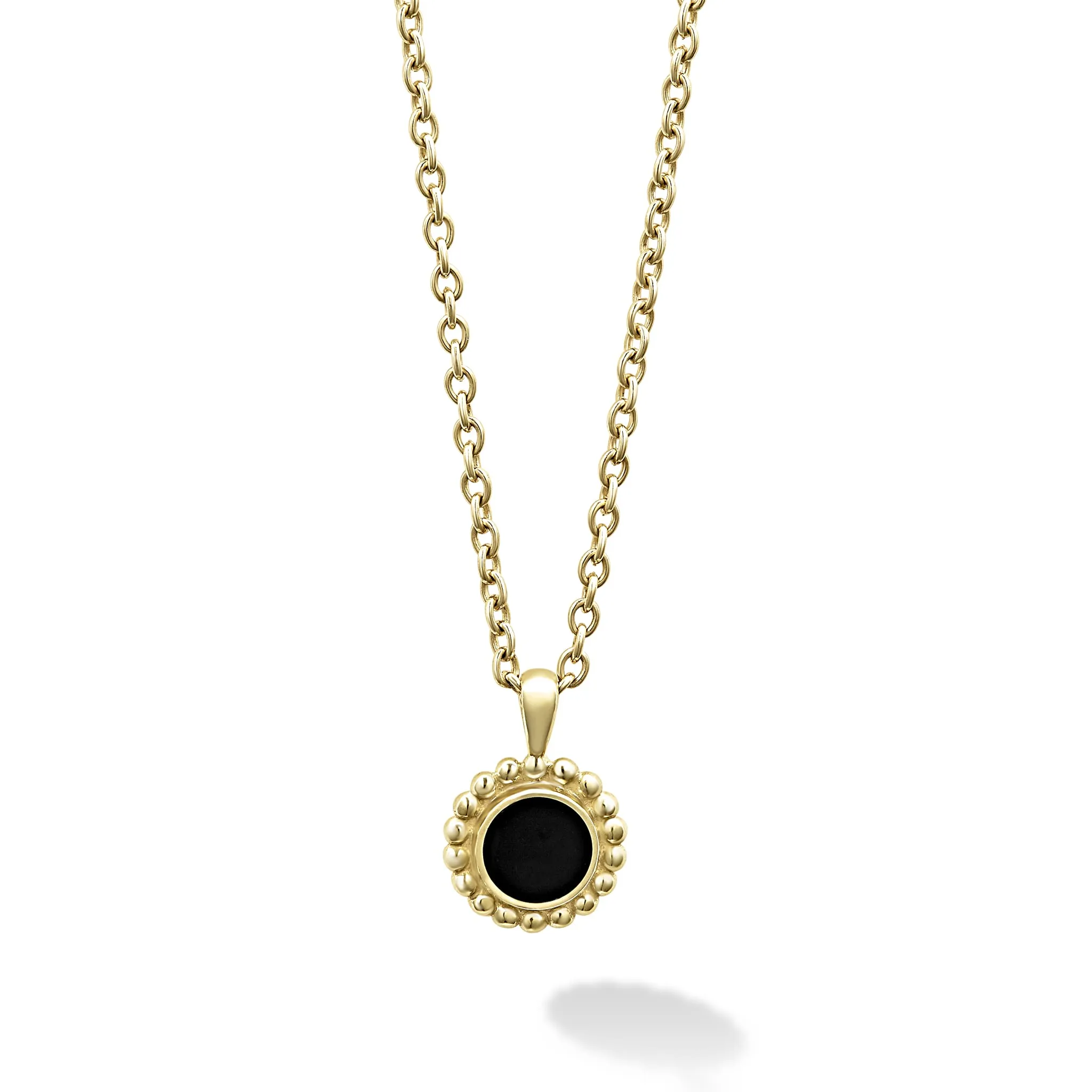 Covet Round Onyx Pendant Necklace