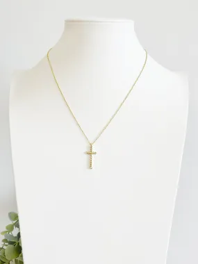 Crystal Cross Charm Necklace