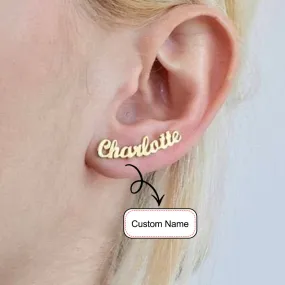 Custom Name Stud Earrings