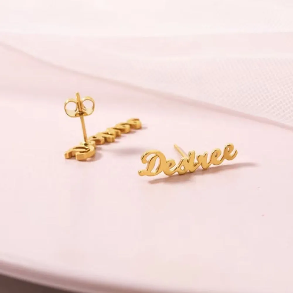 Custom Name Stud Earrings