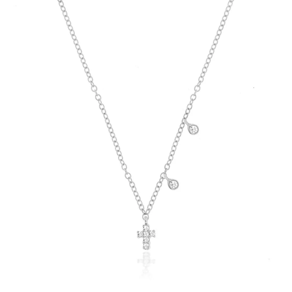 Dainty Cross Diamond Necklace