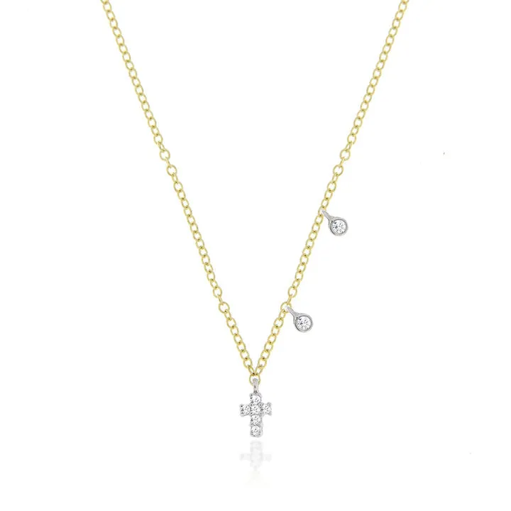 Dainty Cross Diamond Necklace