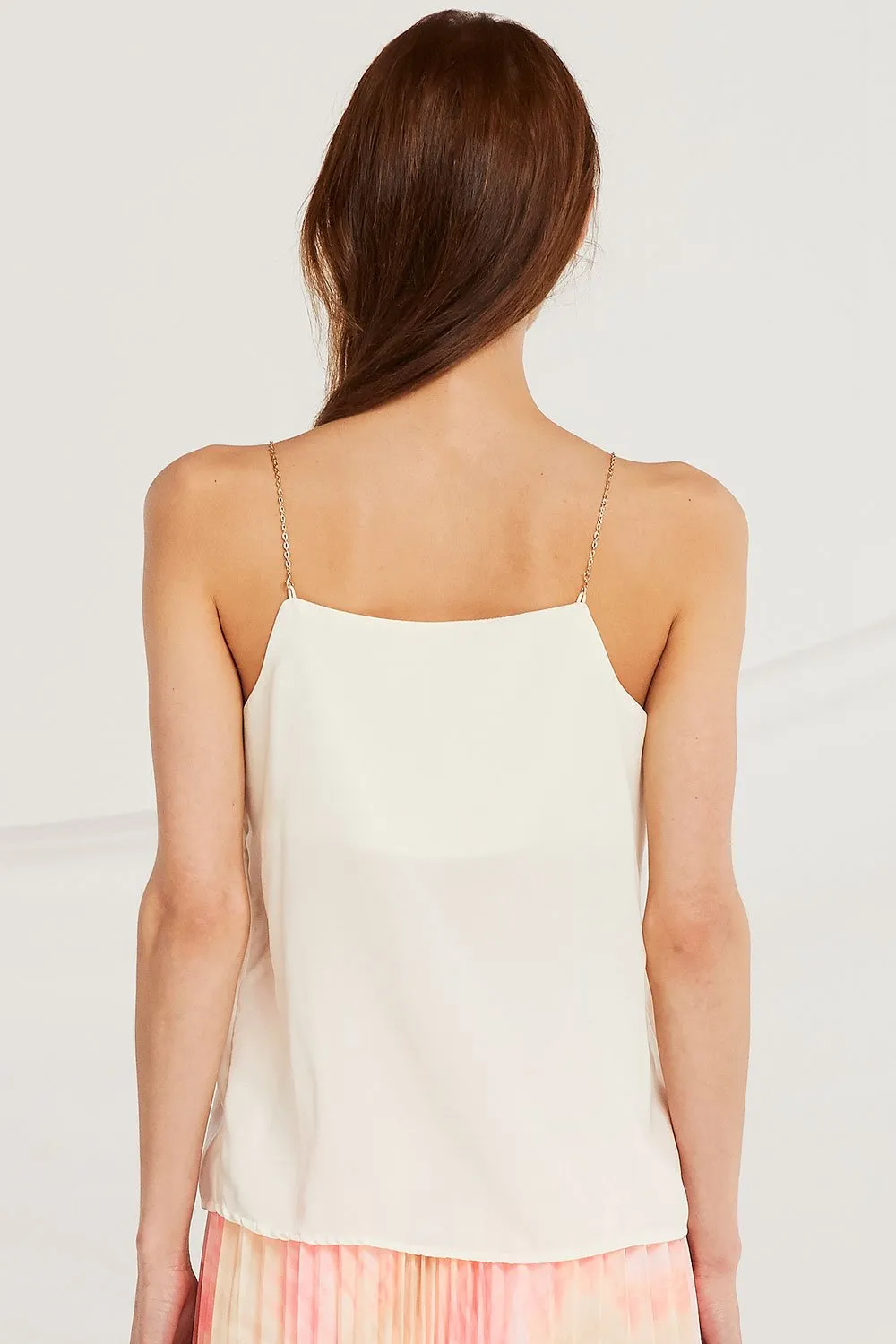 Dalary Satin Cami Top w/ Necklace Chain