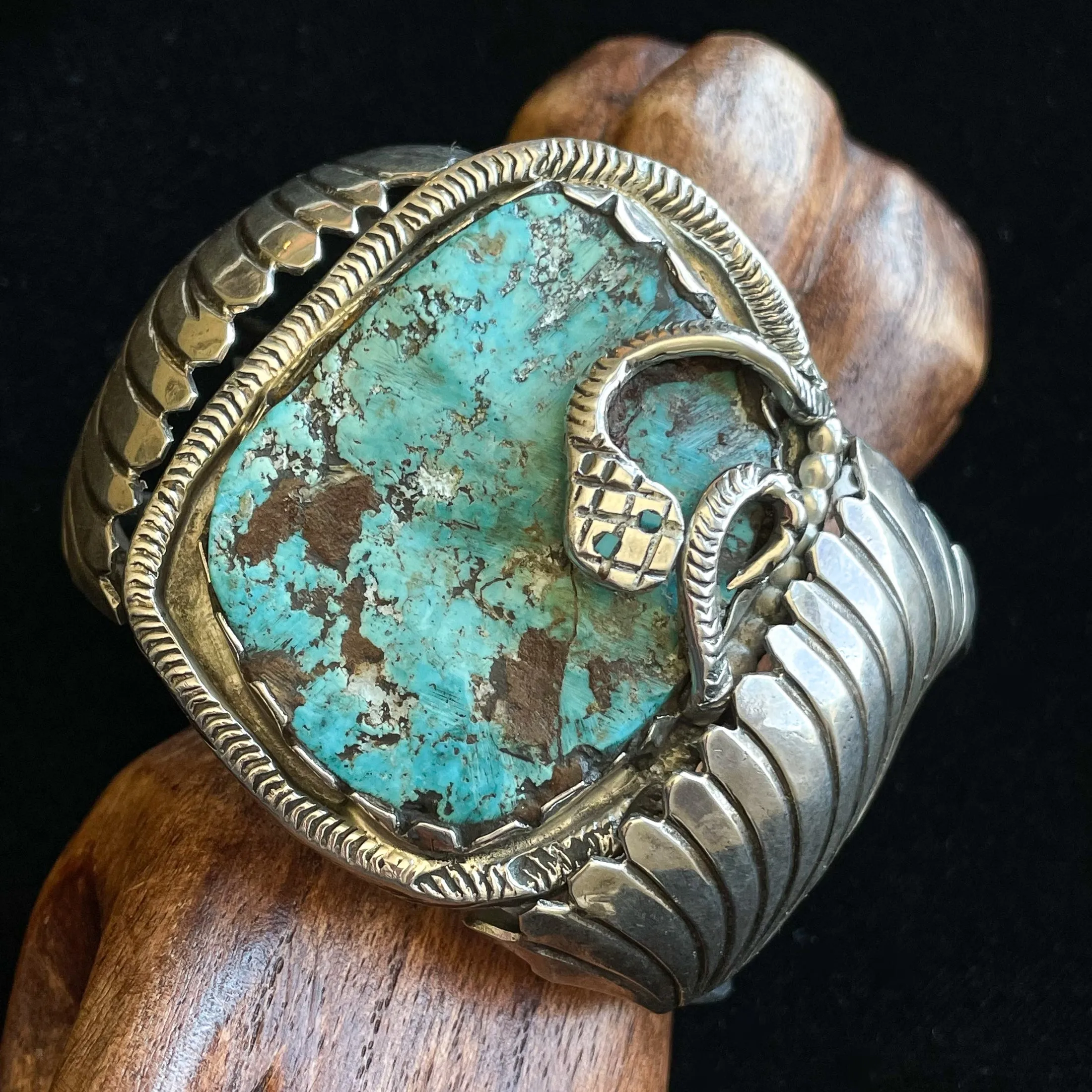 Dan Simplicio Sterling Turquoise Snake Statement Cuff Bracelet