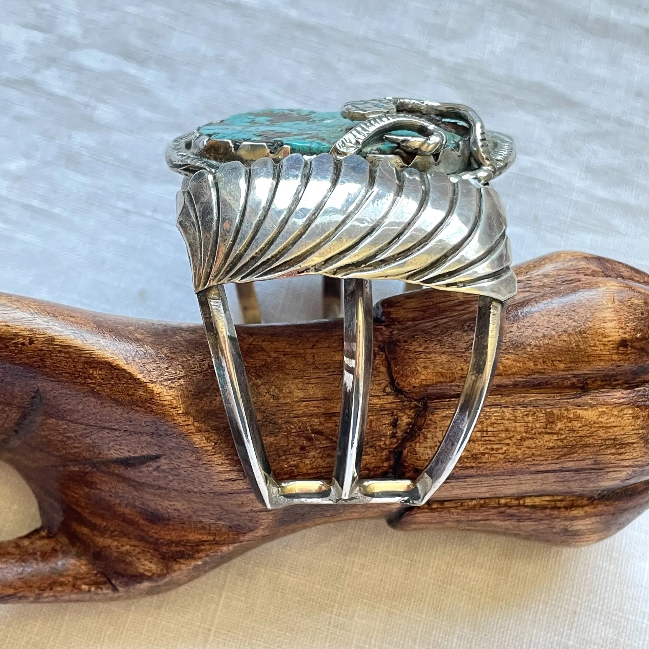 Dan Simplicio Sterling Turquoise Snake Statement Cuff Bracelet