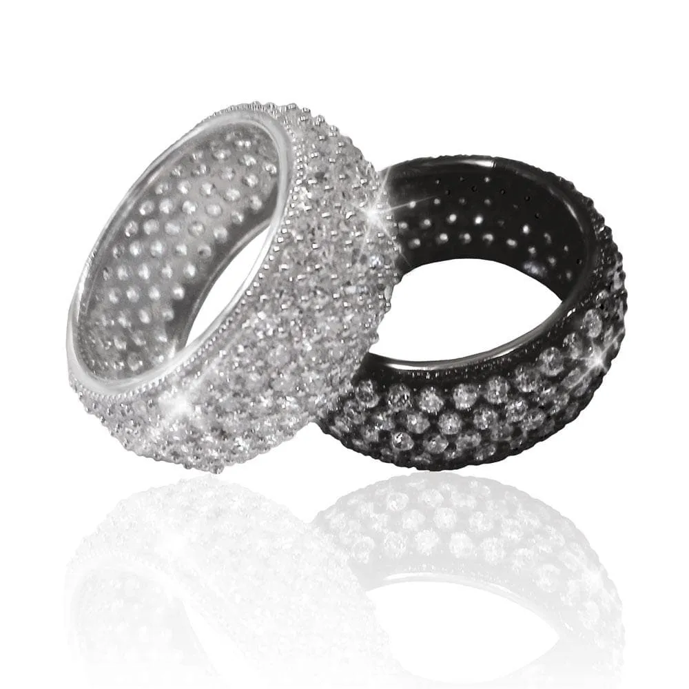 Dash White Rhodium Ring