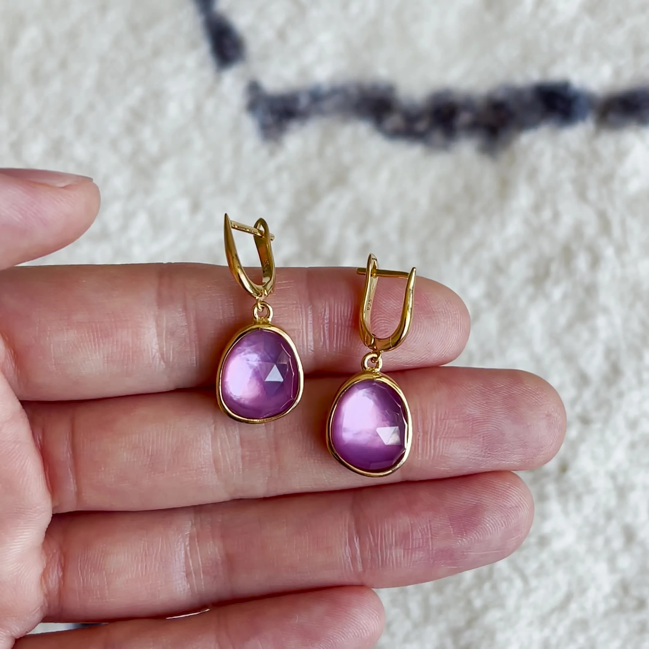 Deep Lavender Statement Earrings - Serendipity