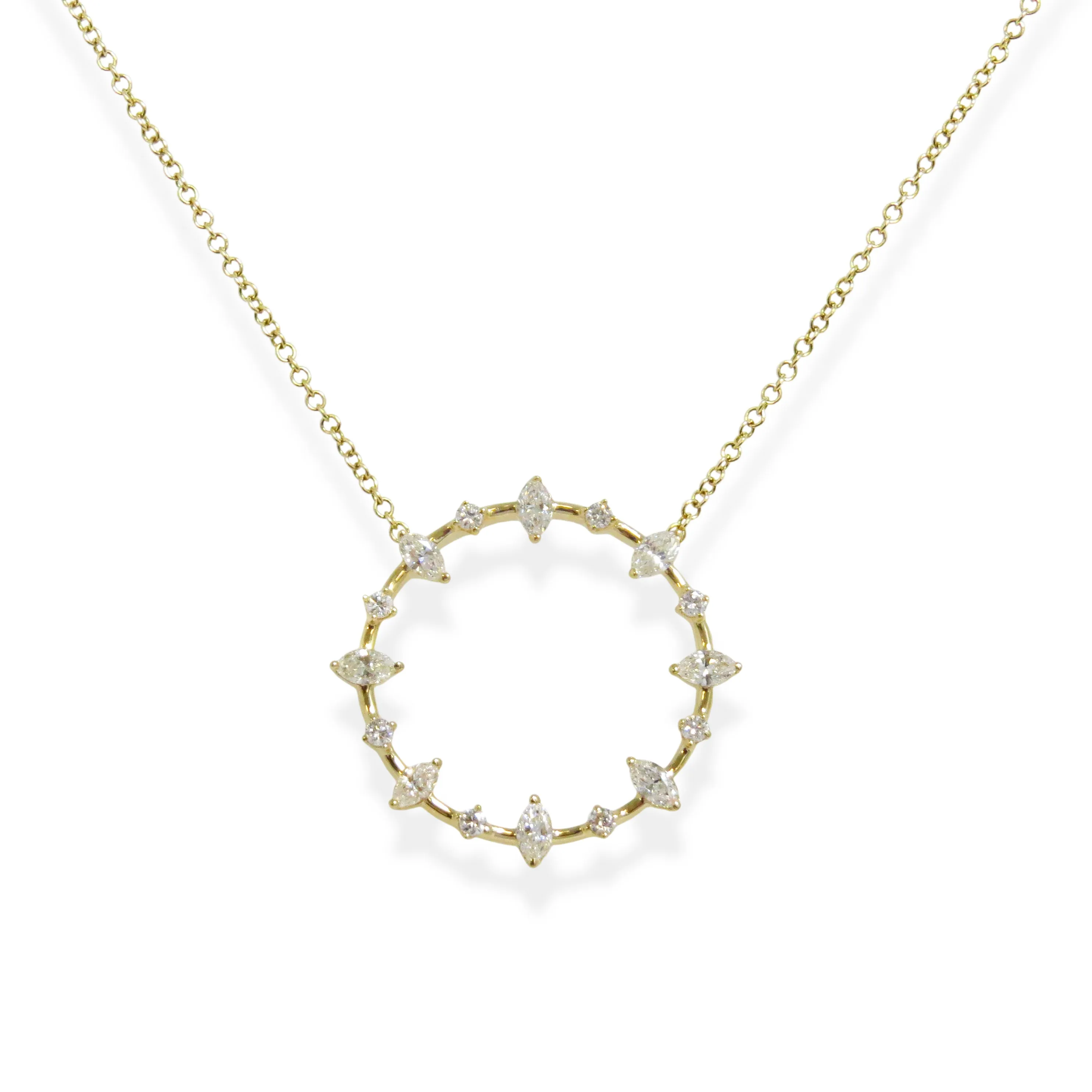 Diamond Circle Pendant Necklace