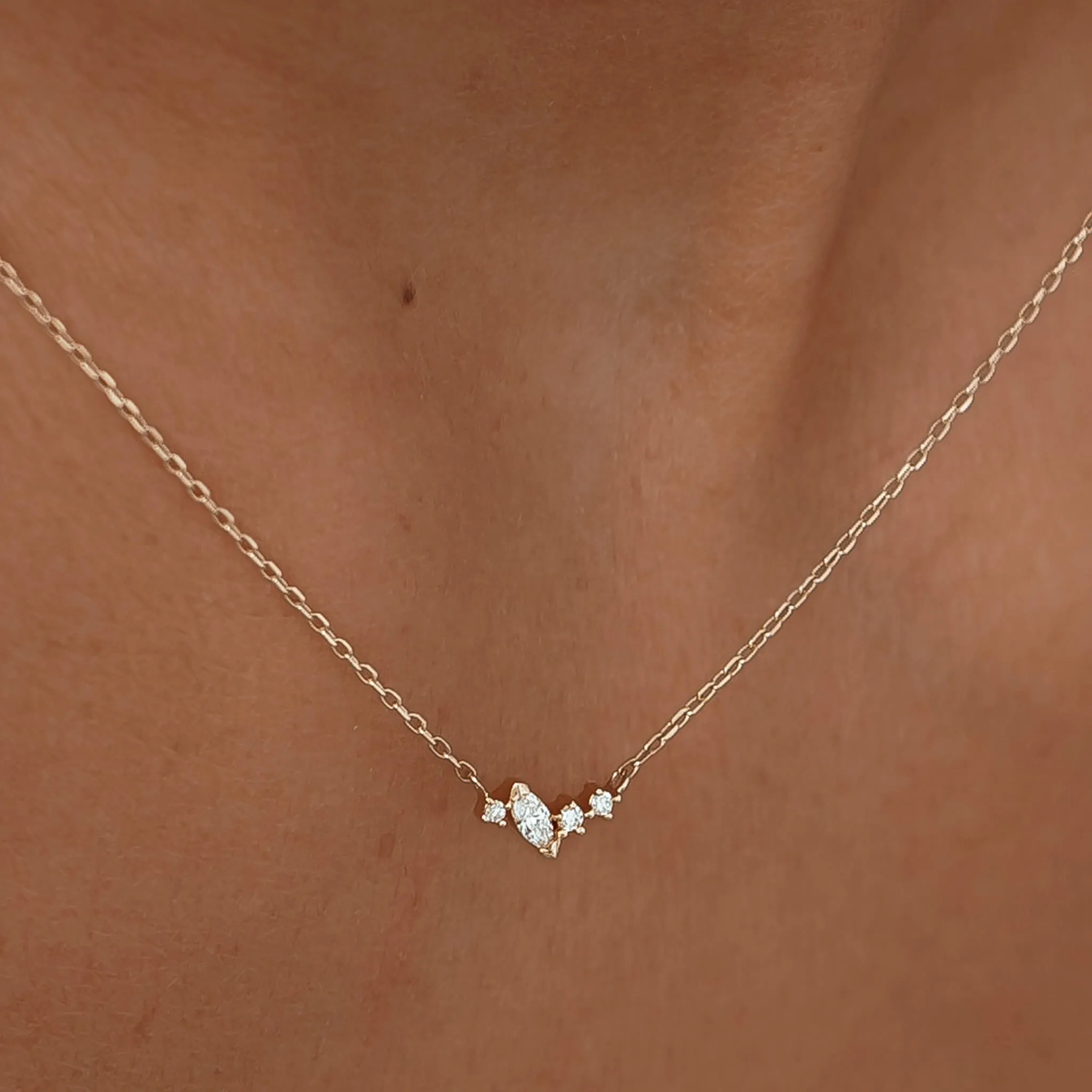 Diamond Cluster Necklace - Estrella