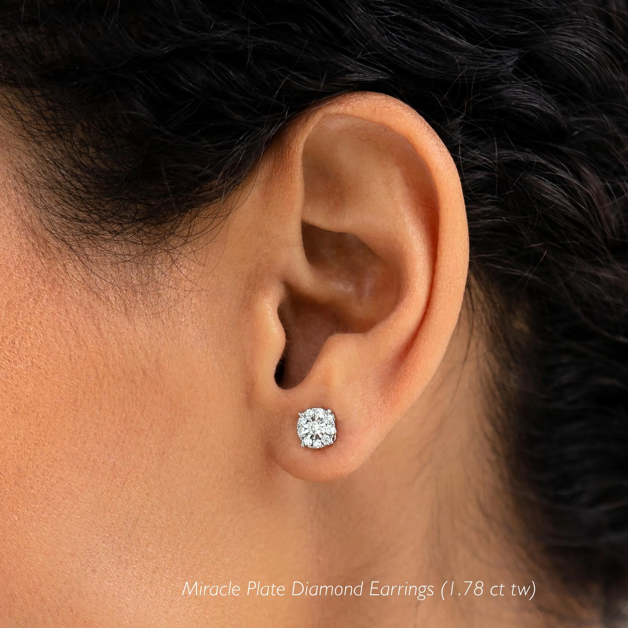 Diamond Earrings - 1 Carat Miracle Plate