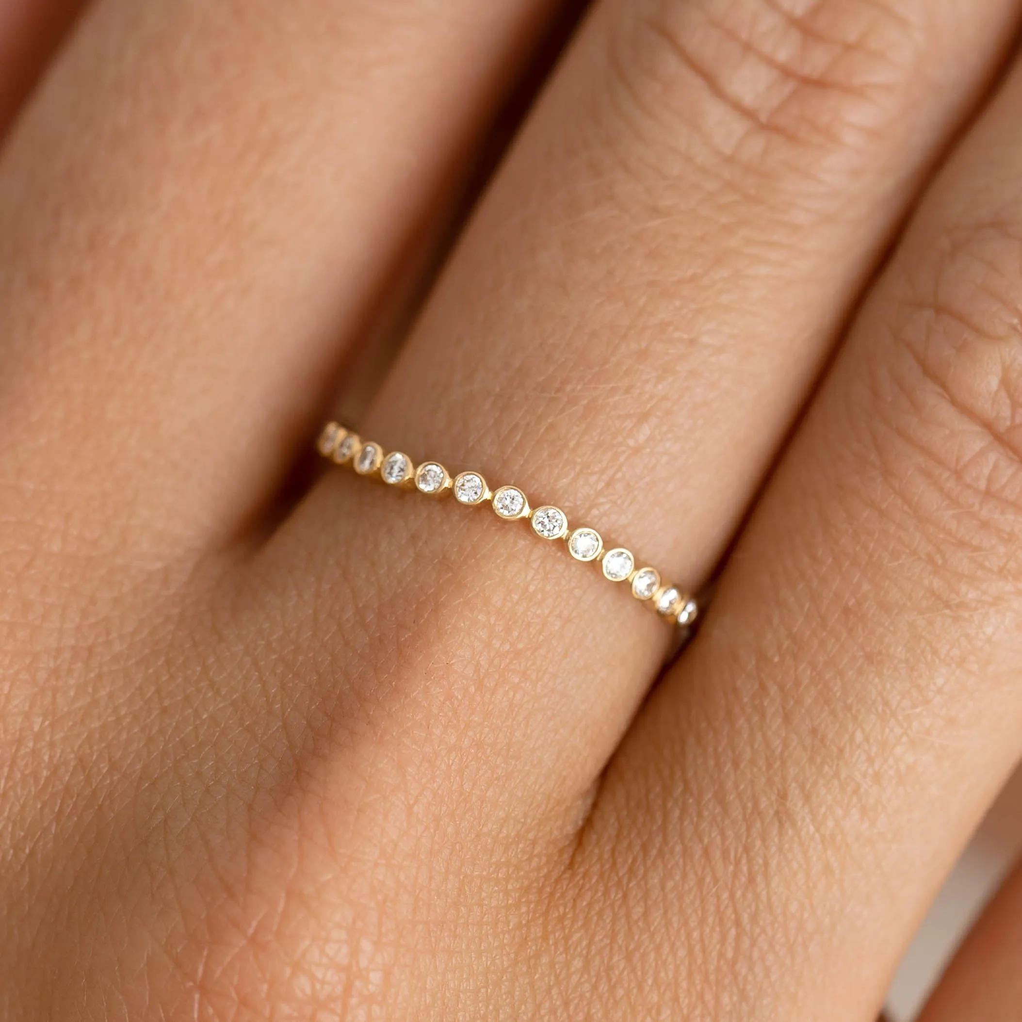 Diamond Wavy Ring 14k Gold - Amara