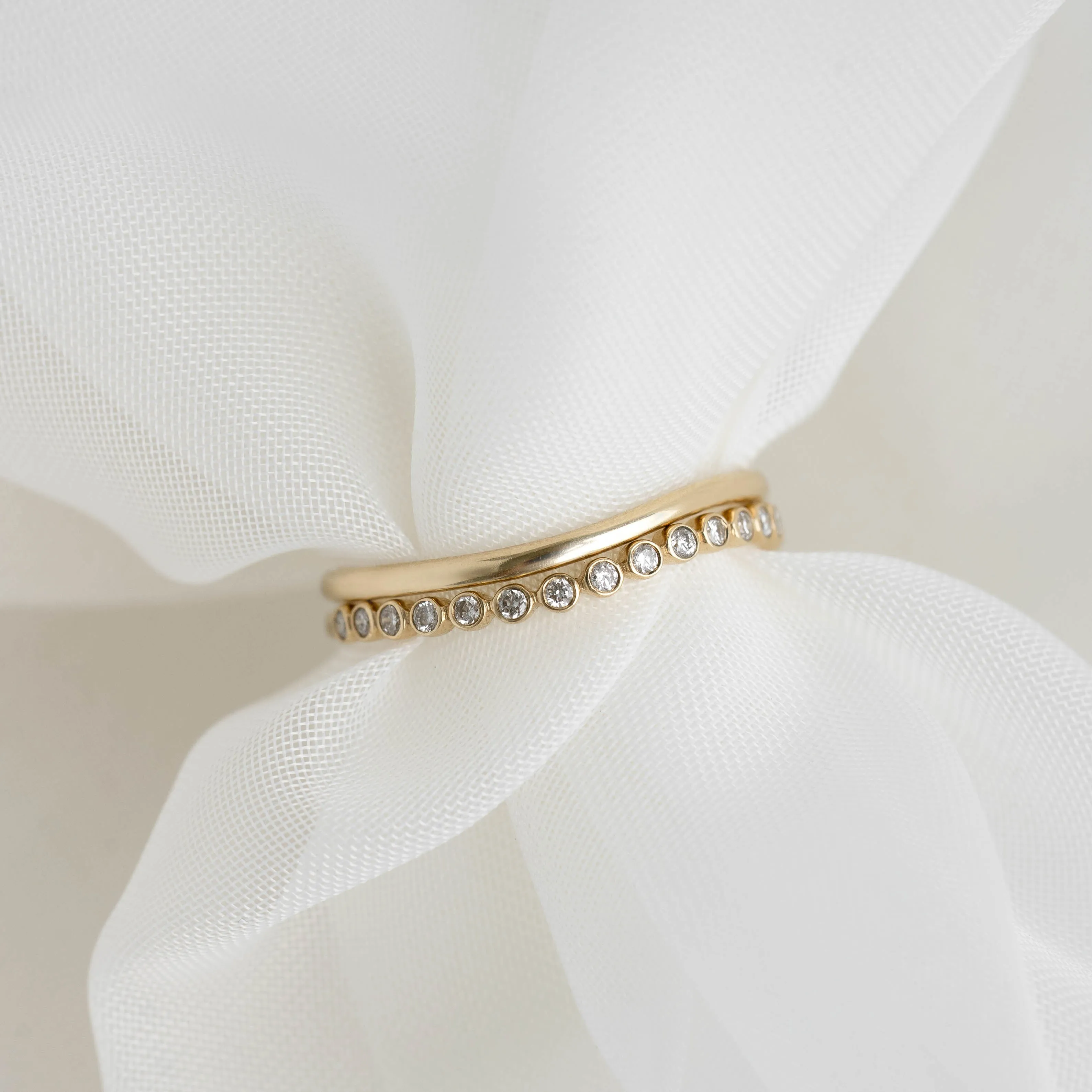 Diamond Wavy Ring 14k Gold - Amara