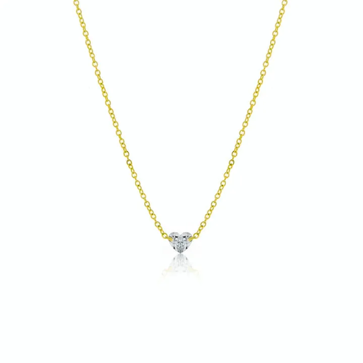 Drilled Heart Diamond Necklace