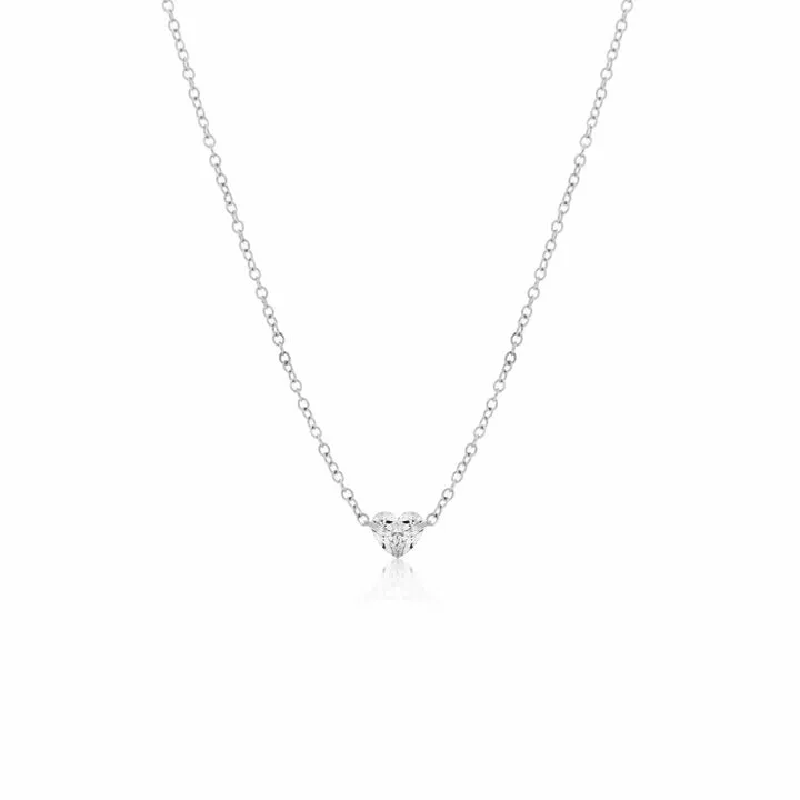 Drilled Heart Diamond Necklace