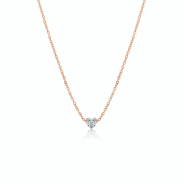 Drilled Heart Diamond Necklace