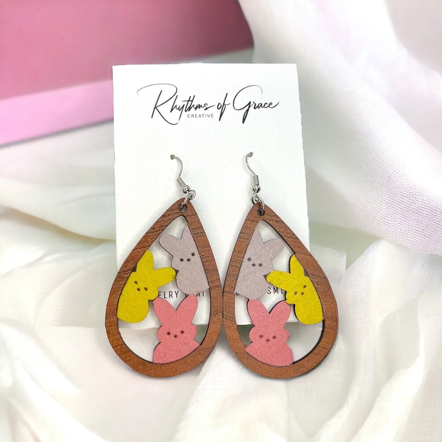 Easter Earrings - Bunny Earrings, Happy Easter, Easter Bunny, Easter Accessories, Easter Egg, Easter Accessories, Easter Basket, Chickadee