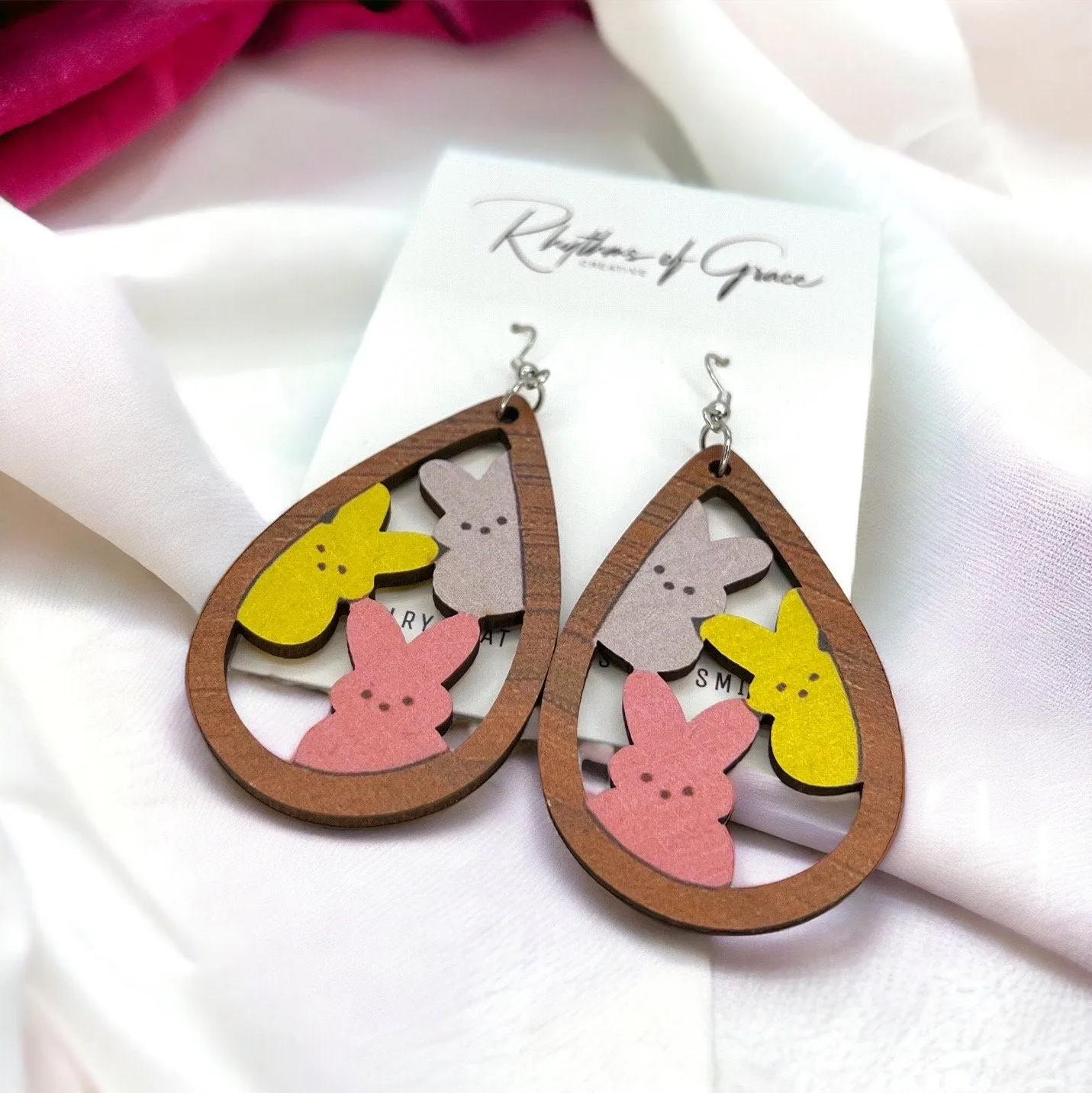 Easter Earrings - Bunny Earrings, Happy Easter, Easter Bunny, Easter Accessories, Easter Egg, Easter Accessories, Easter Basket, Chickadee