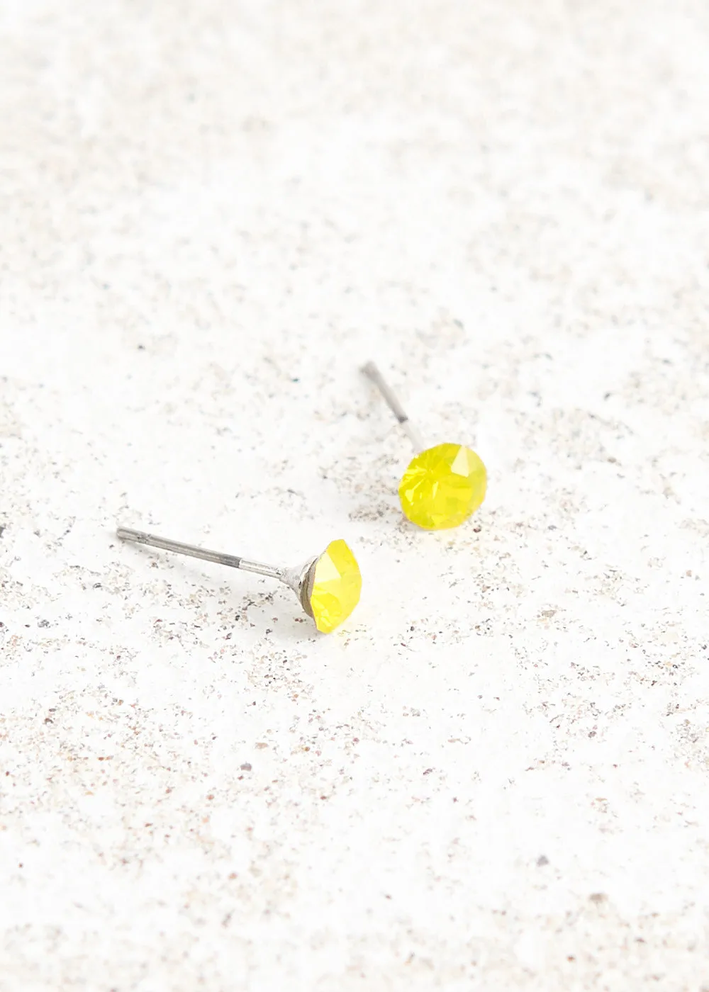 ELSIE CRYSTAL STUD EARRINGS - YELLOW