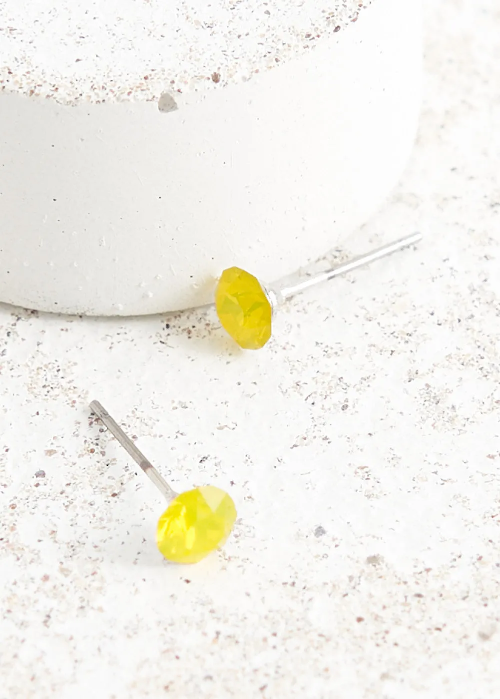 ELSIE CRYSTAL STUD EARRINGS - YELLOW