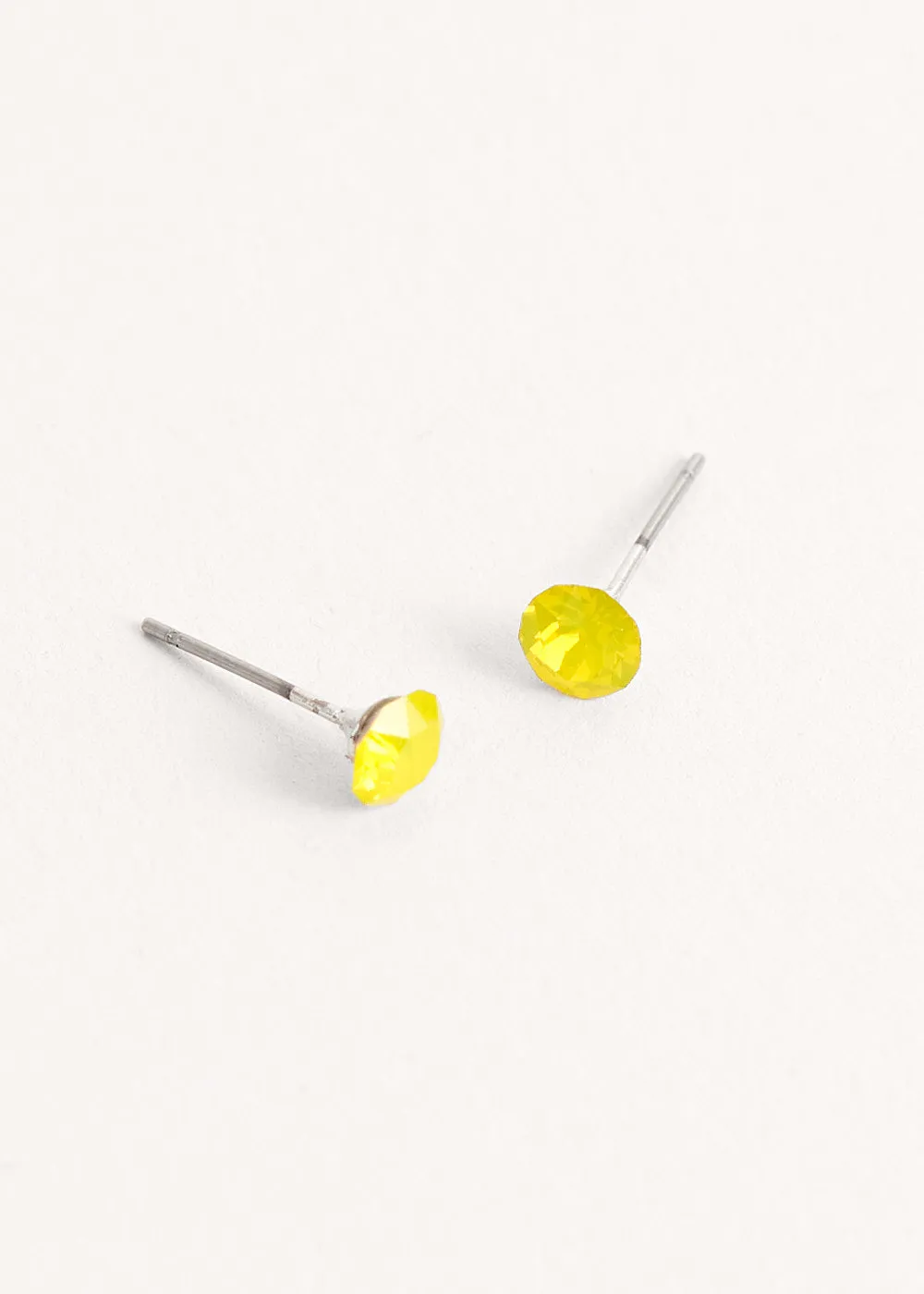 ELSIE CRYSTAL STUD EARRINGS - YELLOW