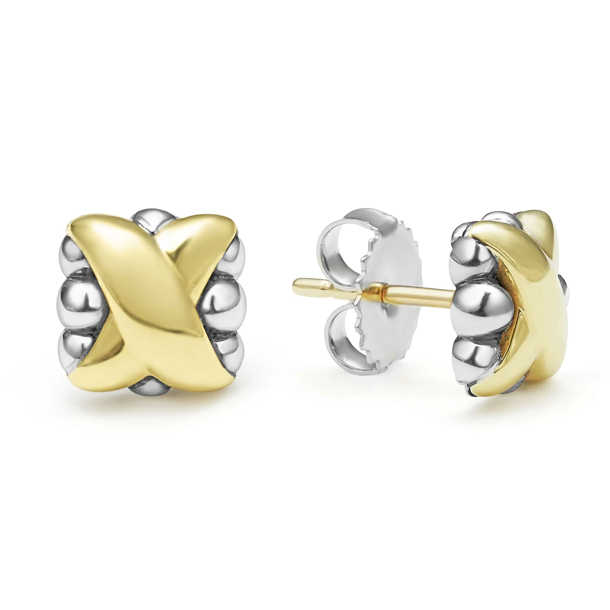 Embrace Two-Tone X Stud Earrings