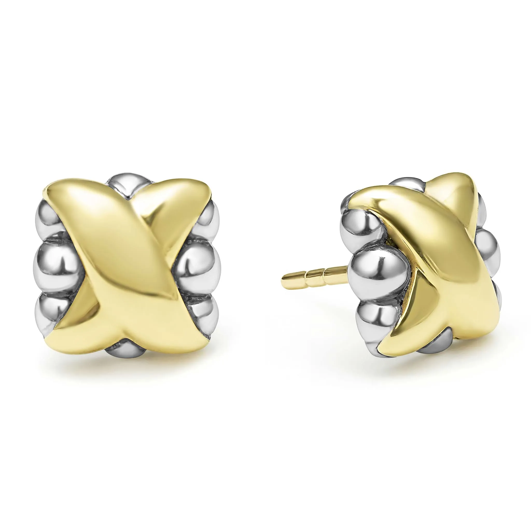 Embrace Two-Tone X Stud Earrings