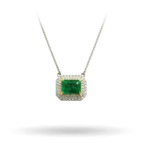 Emerald and Diamond Pendant Necklace