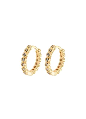 Emilia by Bon Dep - Medium Stone Drop Hoops