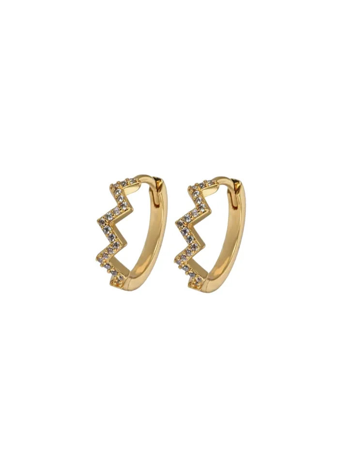 Emilia by Bon Dep - Medium ZigZag Hoops