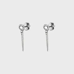 Essentielle Chain Stud Earrings, Silver Colour