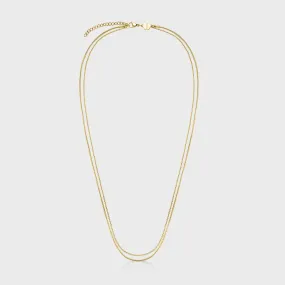 Essentielle Double Chain Necklace, Gold Colour