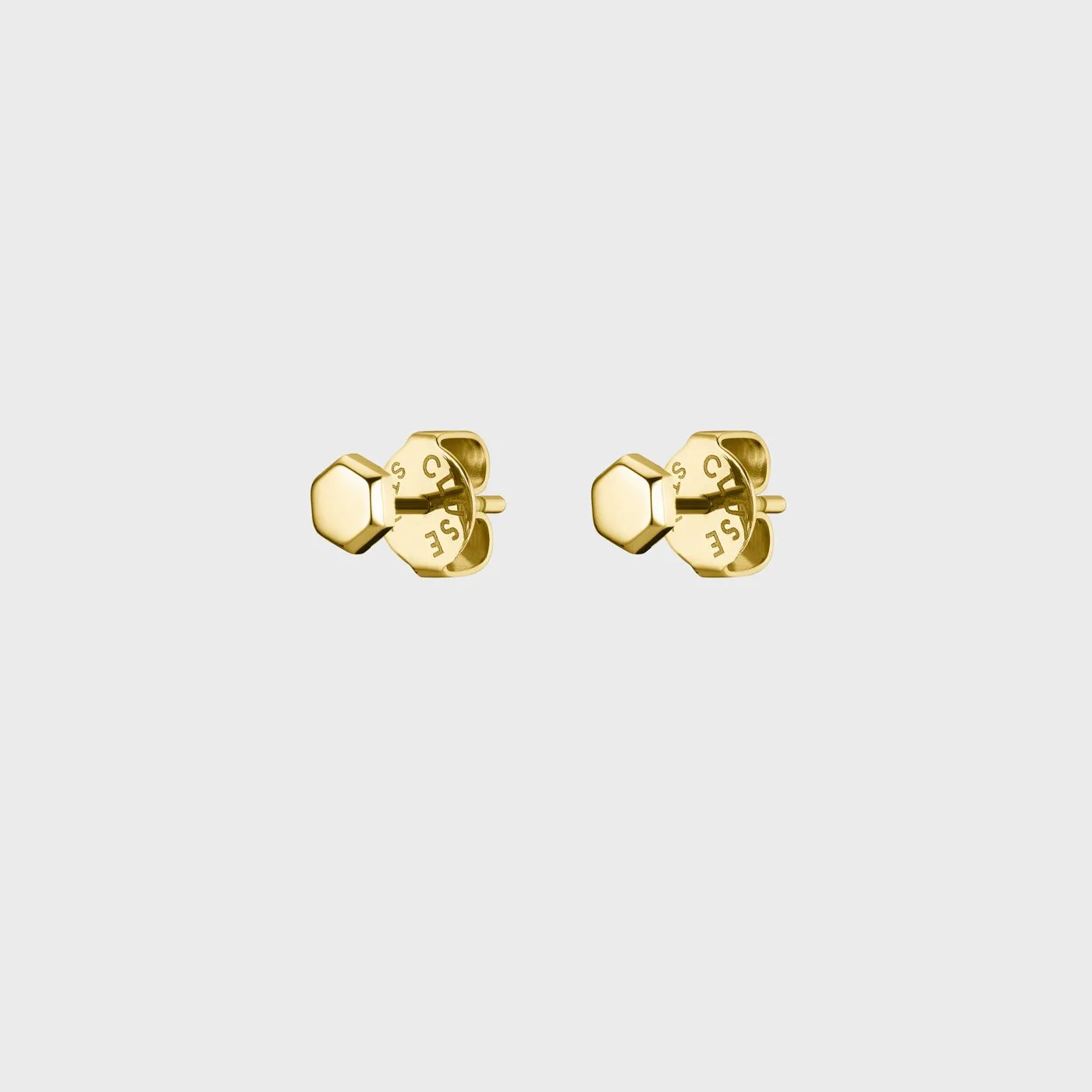 Essentielle Hexagon Stud Earring, Gold Colour