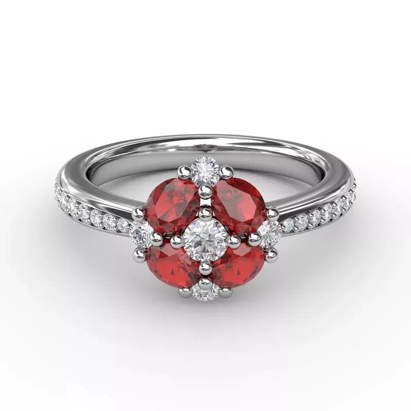 FANA Floral Ruby and Diamond Ring R1536R