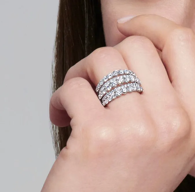 Five Row Ring with Diamonds