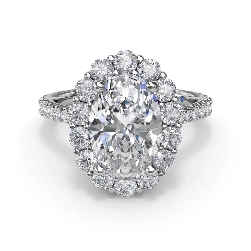 Floral Halo Diamond Engagement Ring