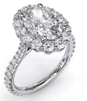 Floral Halo Diamond Engagement Ring