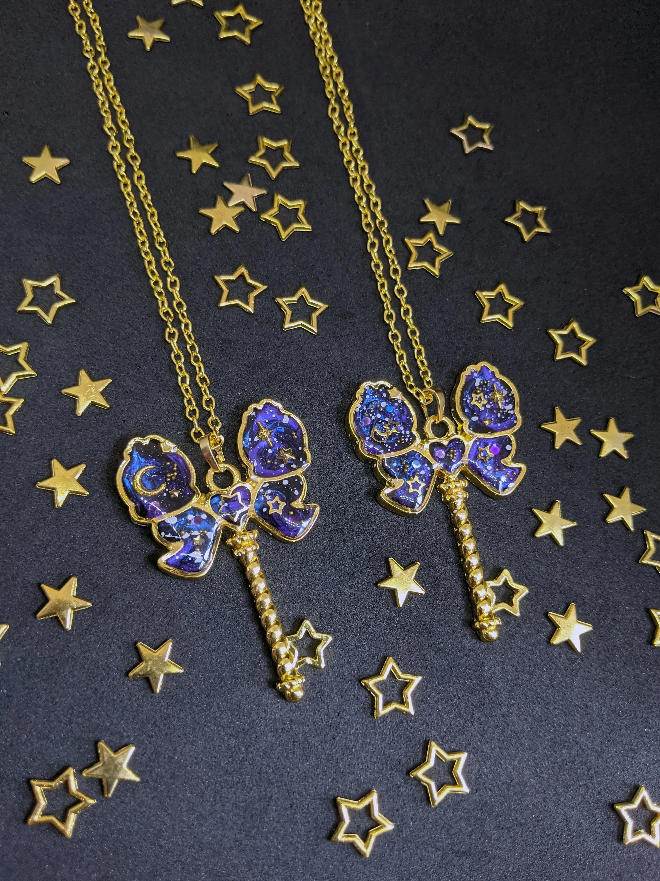 Gemini: Celestial Zodiac Resin Pendant Necklaces- 2 Styles