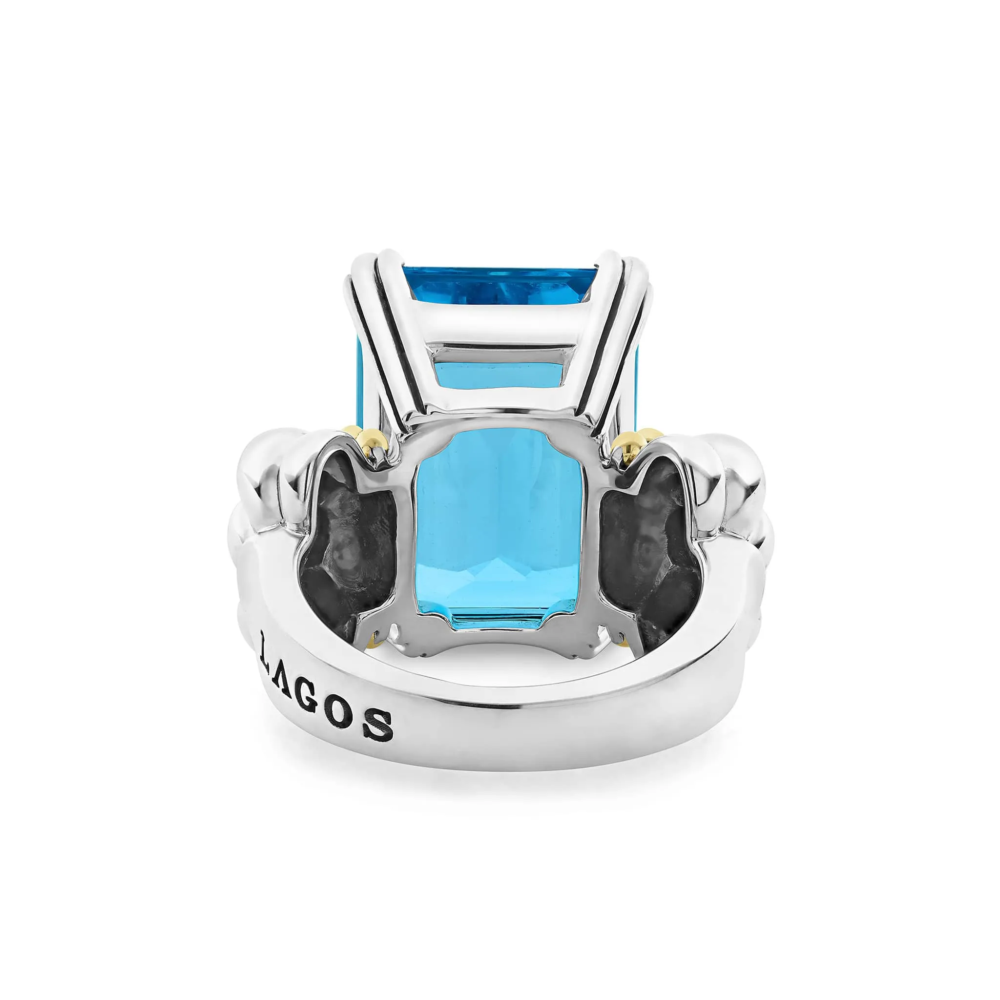 Glacier Large Emerald-Cut Swiss Blue Topaz Ring