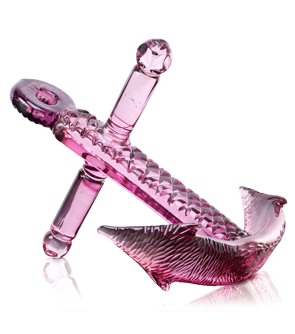 Glass Sculpture "Ruby Anchor" by Ben Silver